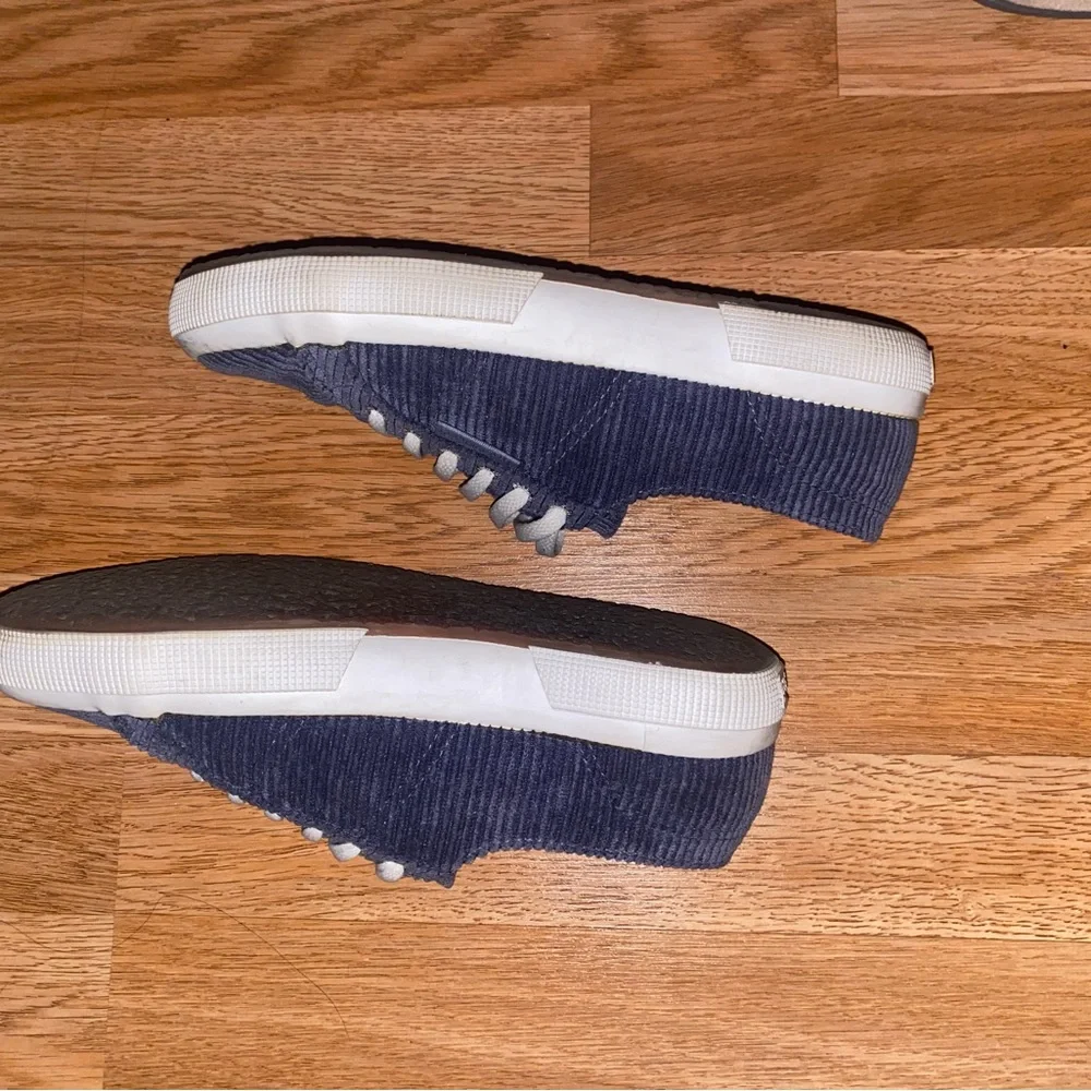 Blue Corduroy Supergas with White Laces - Picture 3 of 6